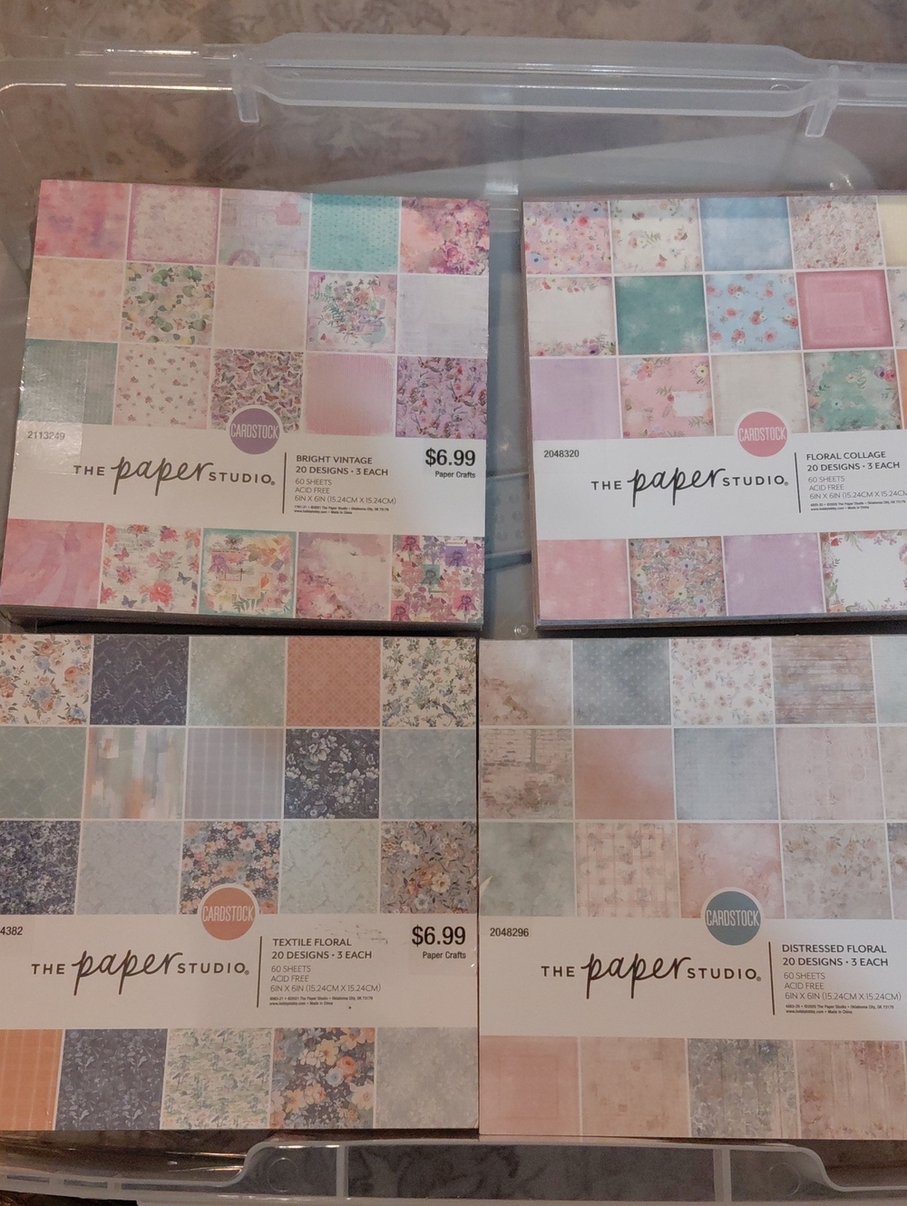 Pastel Floral Scrapbook Paper Pack Lot - Multi-Color